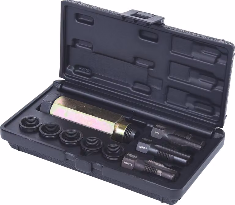 KS TOOLS Kit di riparazione THREADfix M18x1,5 per sonde lambda 9 pz - 150.5090