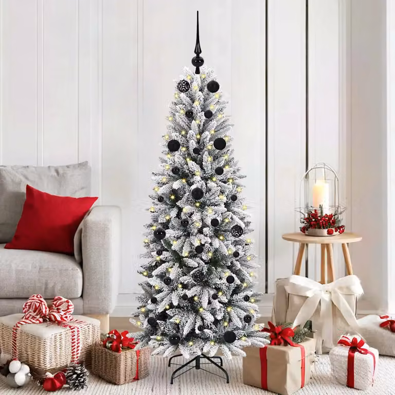 Albero di Natale artificiale vidaXL con luci LED bianco e verde, Altezza: 150 cm