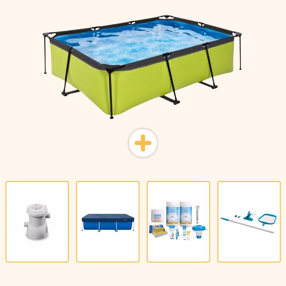 Piscina fuori terra rettangolare - 220x150x65 cm - 5 pezzi - Modello SCB65