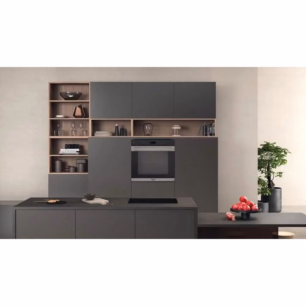 Forno elettrico da incasso Hotpoint FI7 S8C1 SH IX HA, Classe A+, Capacità 73 L, con Grill, Convezione e Funzione Vapore, Colore Nero Acciaio Satinato, L/P/H: 59.5 x 59.5 x 56.4 cm – 2