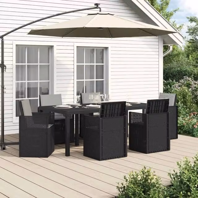 Set da Pranzo per Giardino 7 pz Antracite e Grigio chiaro PP 3430074