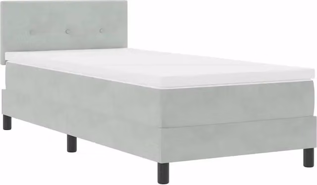 Letto singolo | Letto per adulti | Letto a Sorgente LED con led Grigio chiaro 90 x 200 cm Velluto