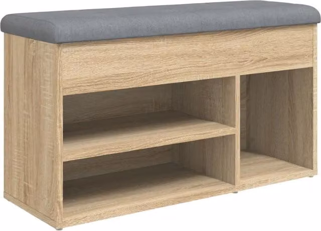 Panca Porta Scarpe Rovere Sonoma 82x32x45,5cm Legno Multistrato