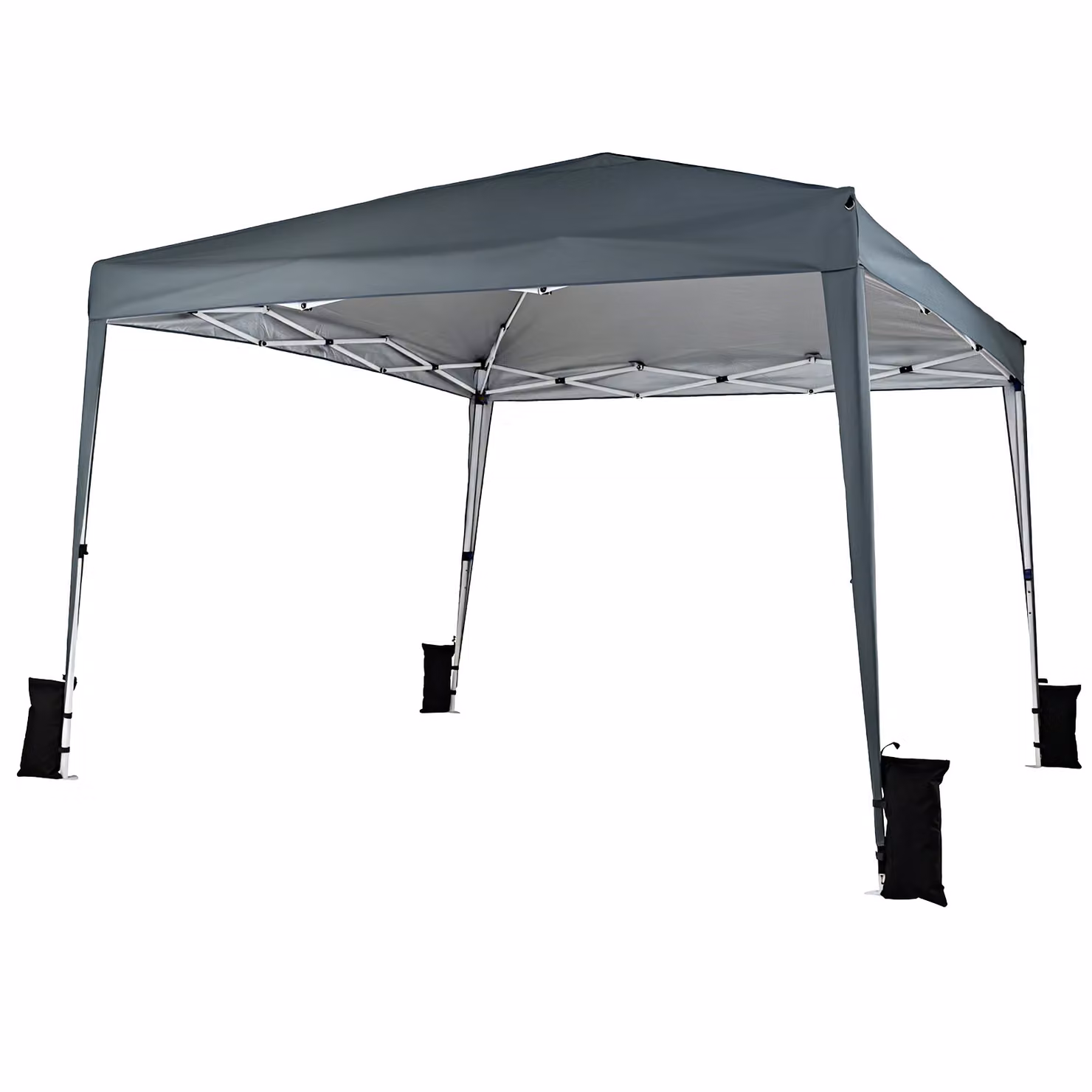 Gazebo da giardino pieghevole e portatile Costway con altezza regolabile e telo impermeabile Grigio 3 x 3 m
