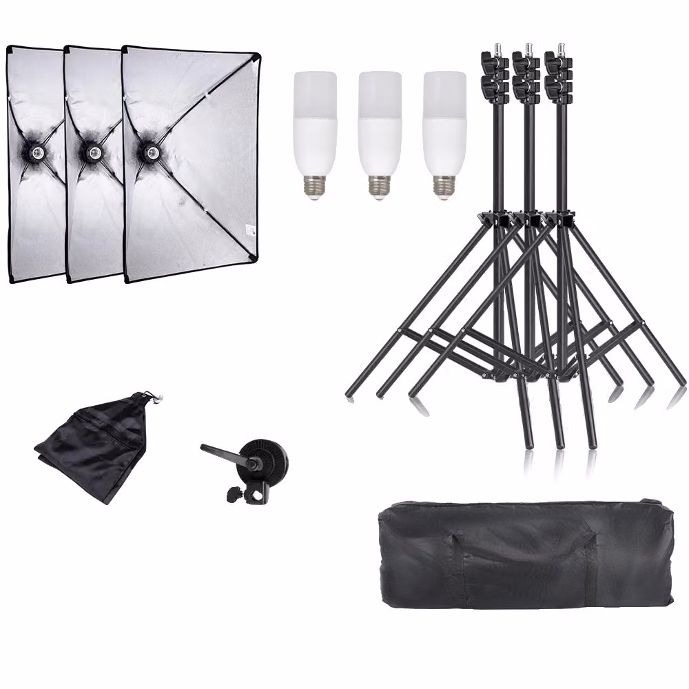 Set di illuminazione softbox professionale, stativo per luci regolabile in altezza, braccio versatile, SH-RGX-01-61