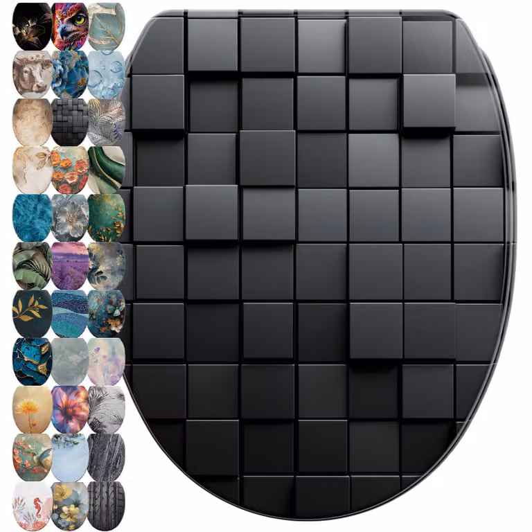 Sedile per WC SANILO® Cube con chiusura morbida e sgancio rapido, coperchio per WC direttamente dal produttore, sedile per WC, sedile per WC, copriwater, sedile per WC
