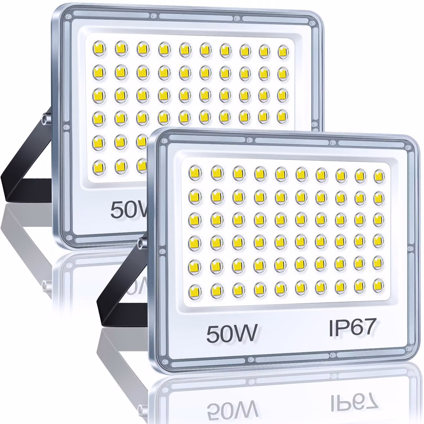 Fari LED da esterno, 50 W, confezione da 2, 5000 lumen, grado di protezione IP67, luce bianca fredda