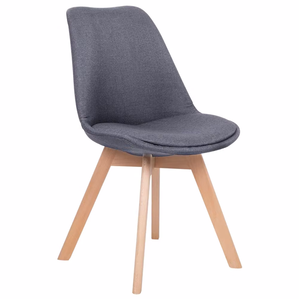 Set di 2 sedie da pranzo BELIANI in tessuto blu e grigio con gambe in legno di faggio stile moderno per soggiorno e cucina – 2