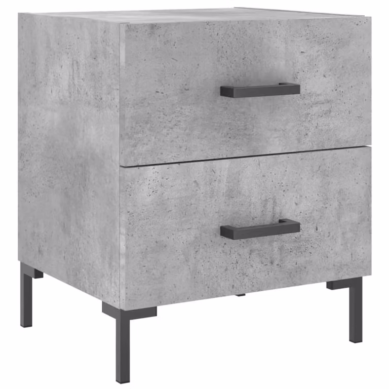 Comodino Grigio Cemento 40x35x47,5 cm in Legno Multistrato