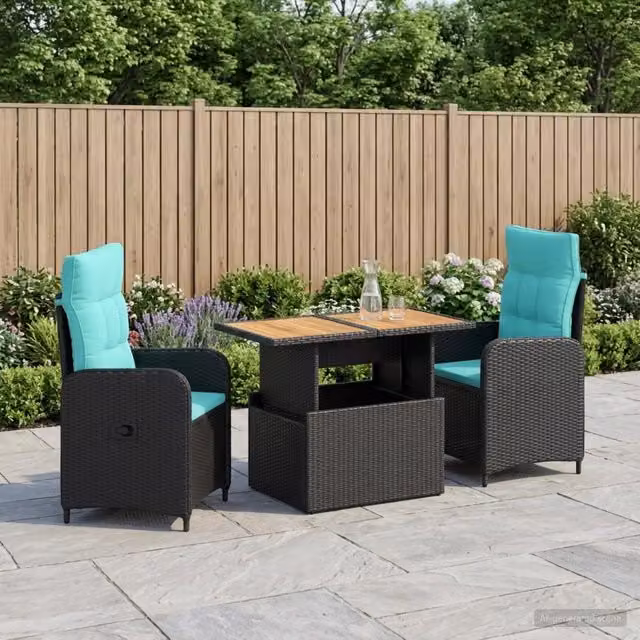 Set da pranzo per esterni 3 pz polyrattan 3422410