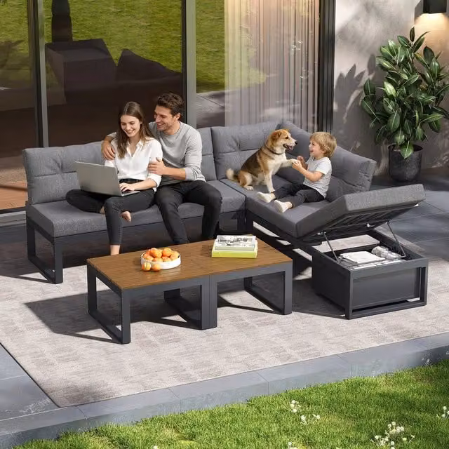 Set da giardino multifunzionale - Zephmum- 3 livelli regolabili funzione relax