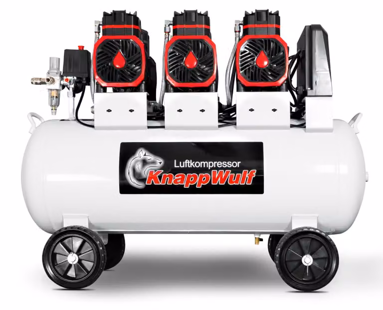 Compressore d'aria silenzioso - 230V, serbatoio da 100L - Potenza 3300W - Senza olio - Ideale per l'officina