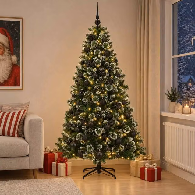 Albero di Natale Artificiale con Palline 180 cm 300 LED 3461252