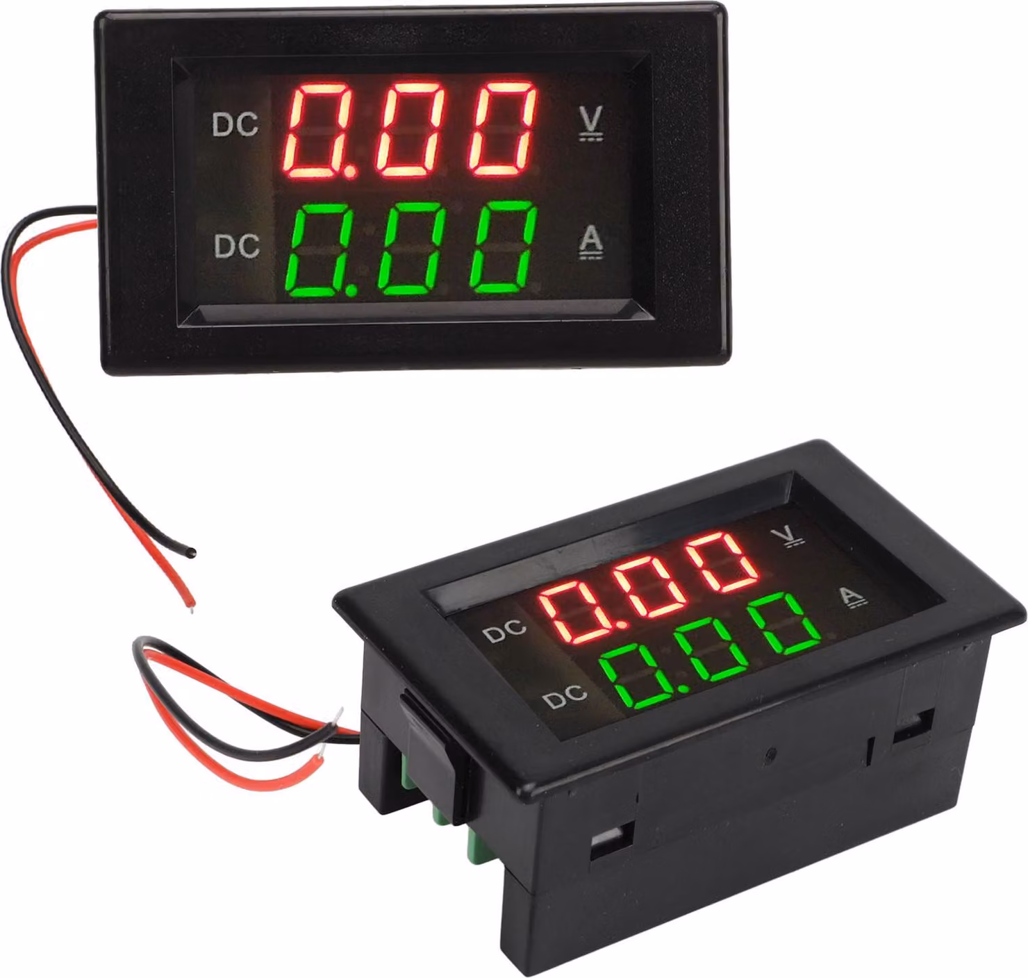 YB4835VA Voltmetro di corrente a doppio display da 0 a 300 V 50 A DC, impermeabile, resistente alle interferenze Amperometro di tensione a LED
