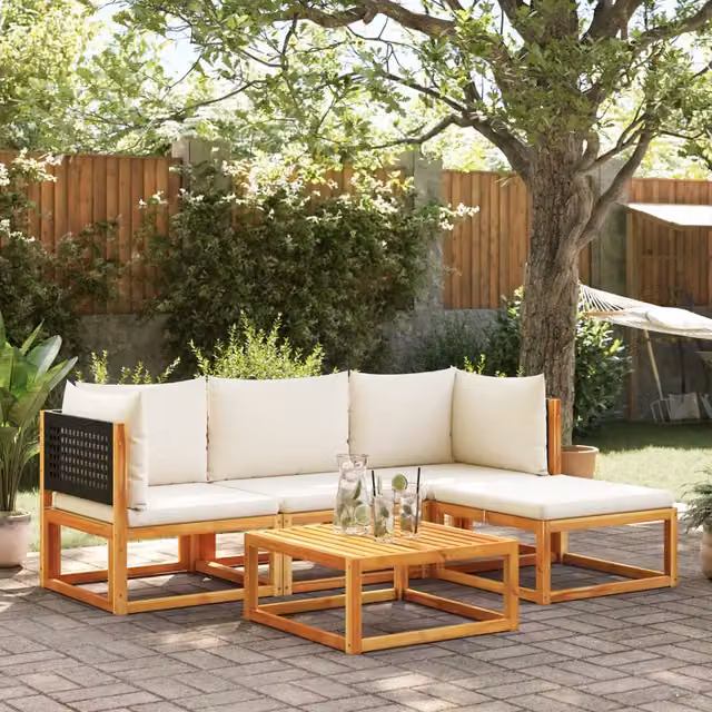 Set di divani da giardino 5 pz con cuscini in legno di acacia 3278872