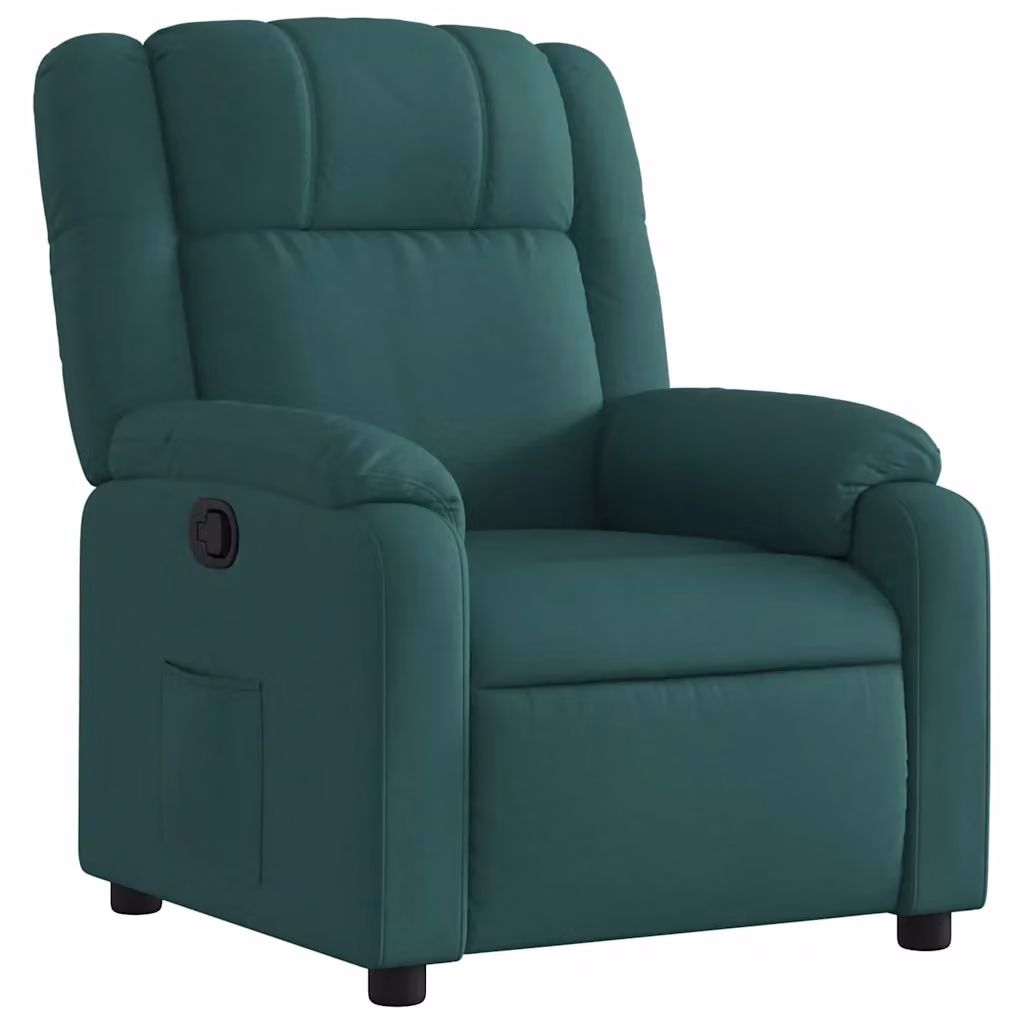 Poltrona relax reclinabile vidaXL in tessuto verde con struttura in legno e metallo – 2