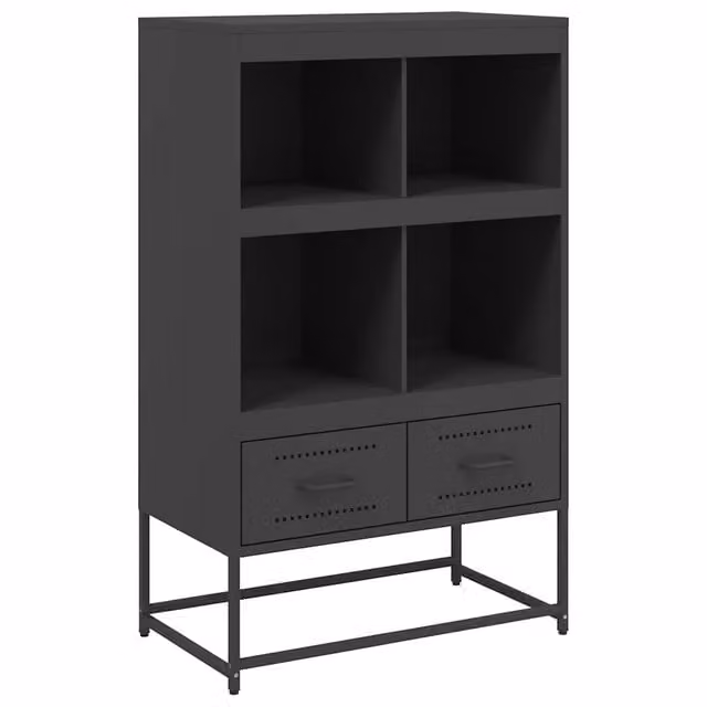 Credenza moderna nera in metallo per sala da pranzo L: 68 cm, P: 39 cm, H: 111,5 cm – 1