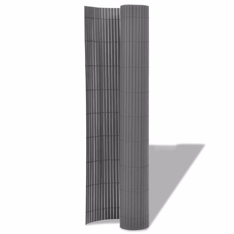 vidaXL Recinzione da giardino bifacciale in PVC 90 x 300 cm Grigio