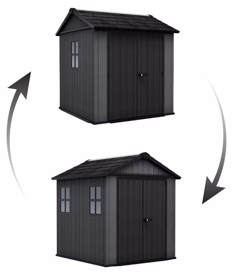 Casetta da giardino Keter Newton Plus largo 7x7,5 grigio, con pavimento