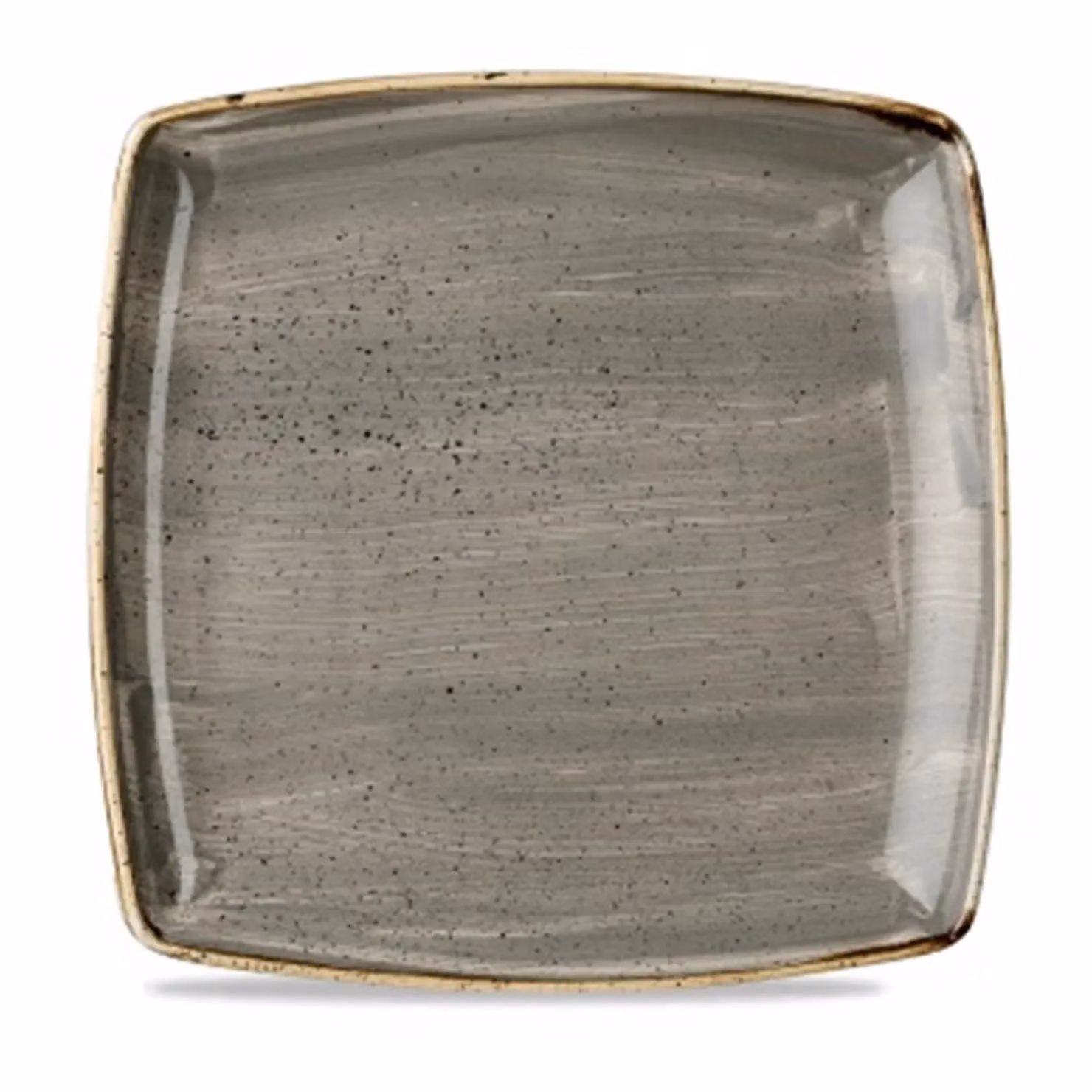 Piatto quadrato in porcellana grigio stone diam. 27 cm 12 pezzi