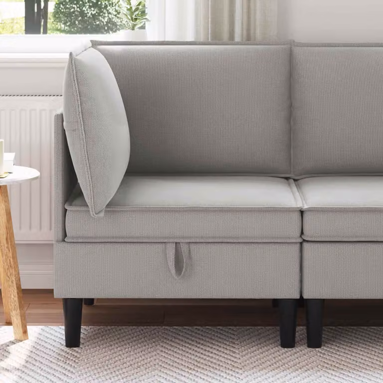 vidaXL Divano Angolare Moderno in Velluto Grigio con Contenitore e Coperture Rimovibili