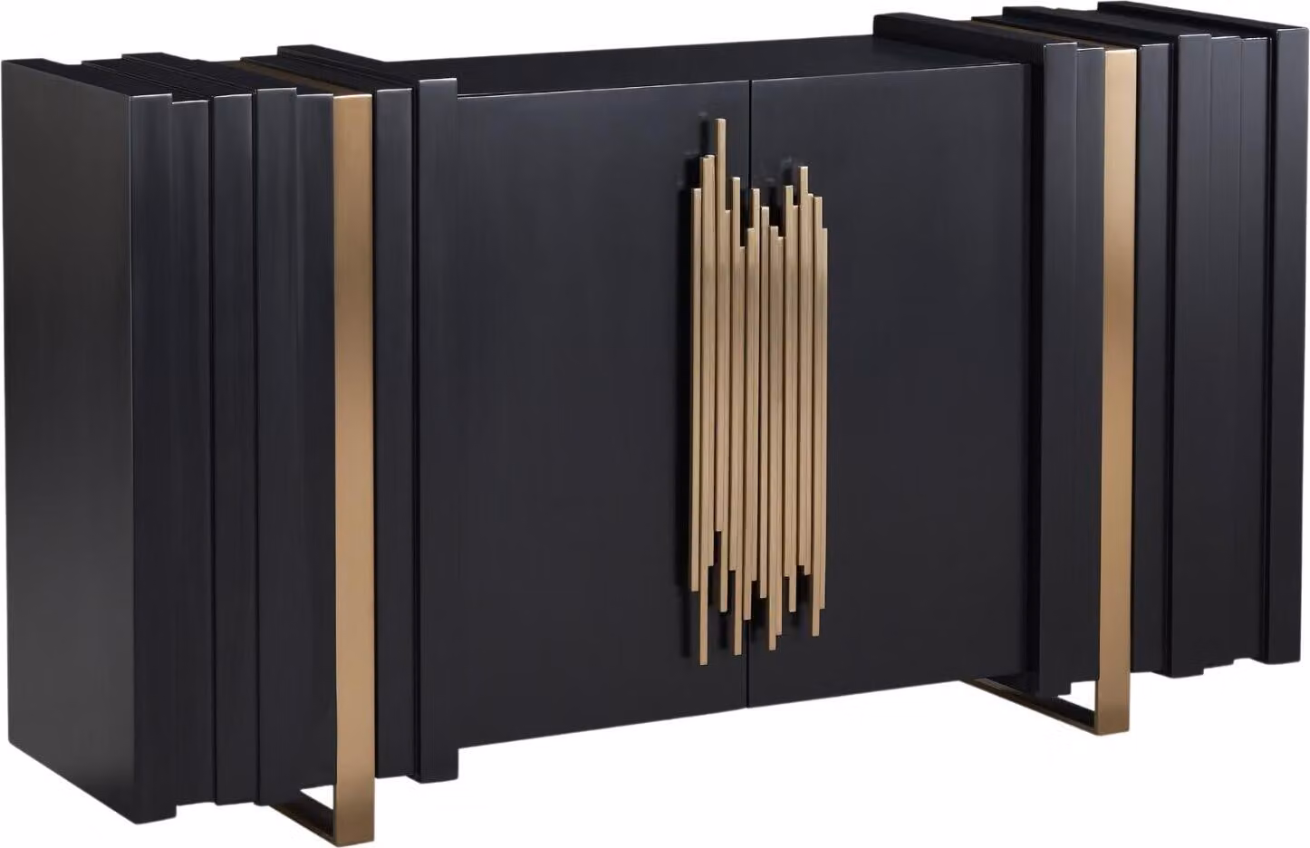 FURNLUX Credenza Stilig Nero 160cm / Colore principale: Nero / Dimensioni: 160 x 90 x 40 cm