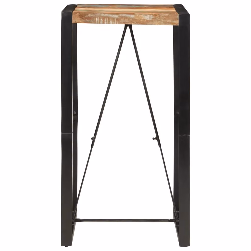 Tavolo rettangolare in legno massello multicolore per sala da pranzo in stile industrial L: 60 cm, P: 55 cm, H: 110 cm – 2