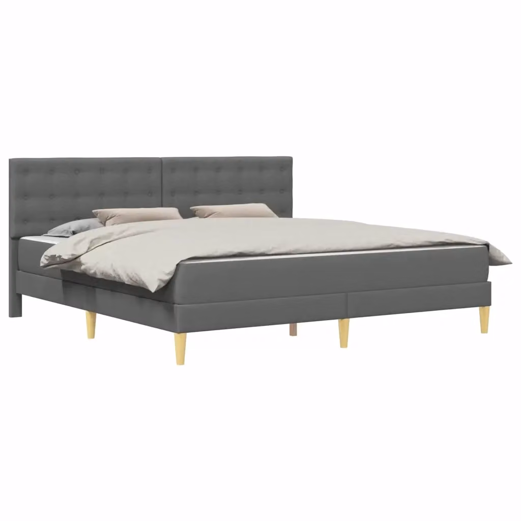 Letto matrimoniale con struttura imbottita vidaXL in tessuto grigio L: 180 cm, P: 200 cm, H: 102 cm – 2