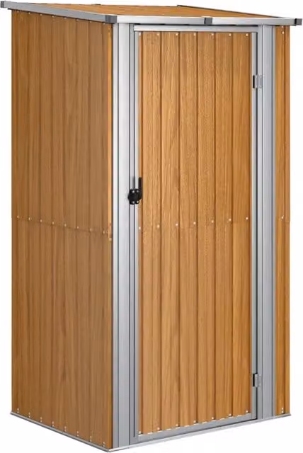 Casetta da giardino marrone 118,5x97x209,5 cm in acciaio zincato CFW1830131