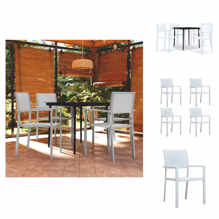 vidaXL Set da pranzo da giardino 5 pezzi bianco - Set di mobili da giardino