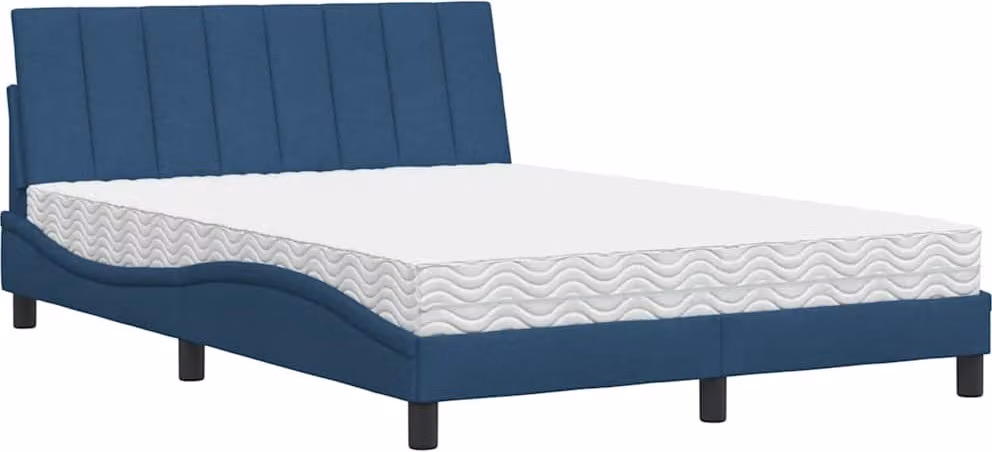 Letto con Materasso Hanko Blu 140x200 cm in Tessuto