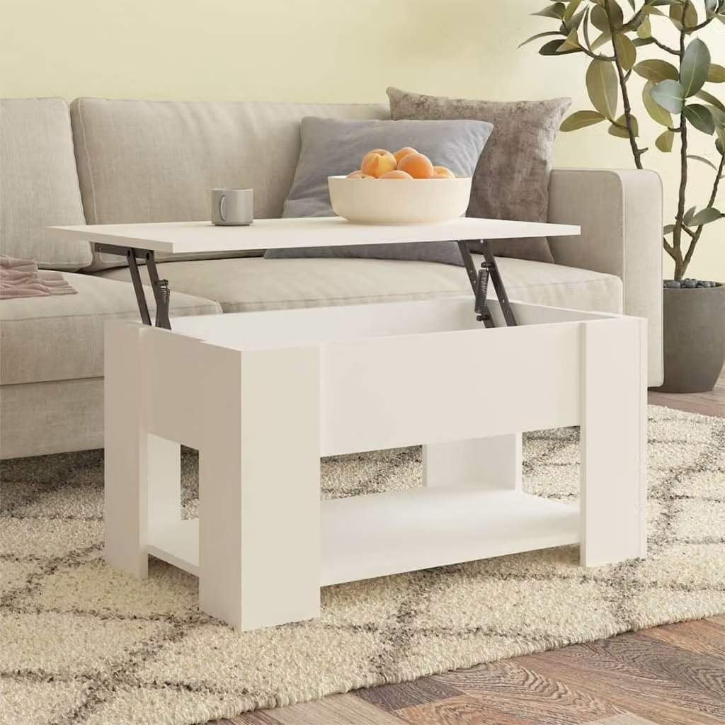 Maison Exclusive - Tavolino bianco 79x49x41 cm Materiale ligneo