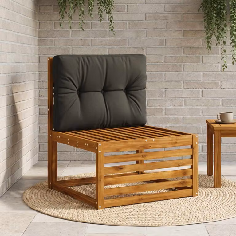 Cuscino per schienale di pallet vidaXL VIANEN nero in poliestere con rivestimento rimovibile e resistente ai raggi UV