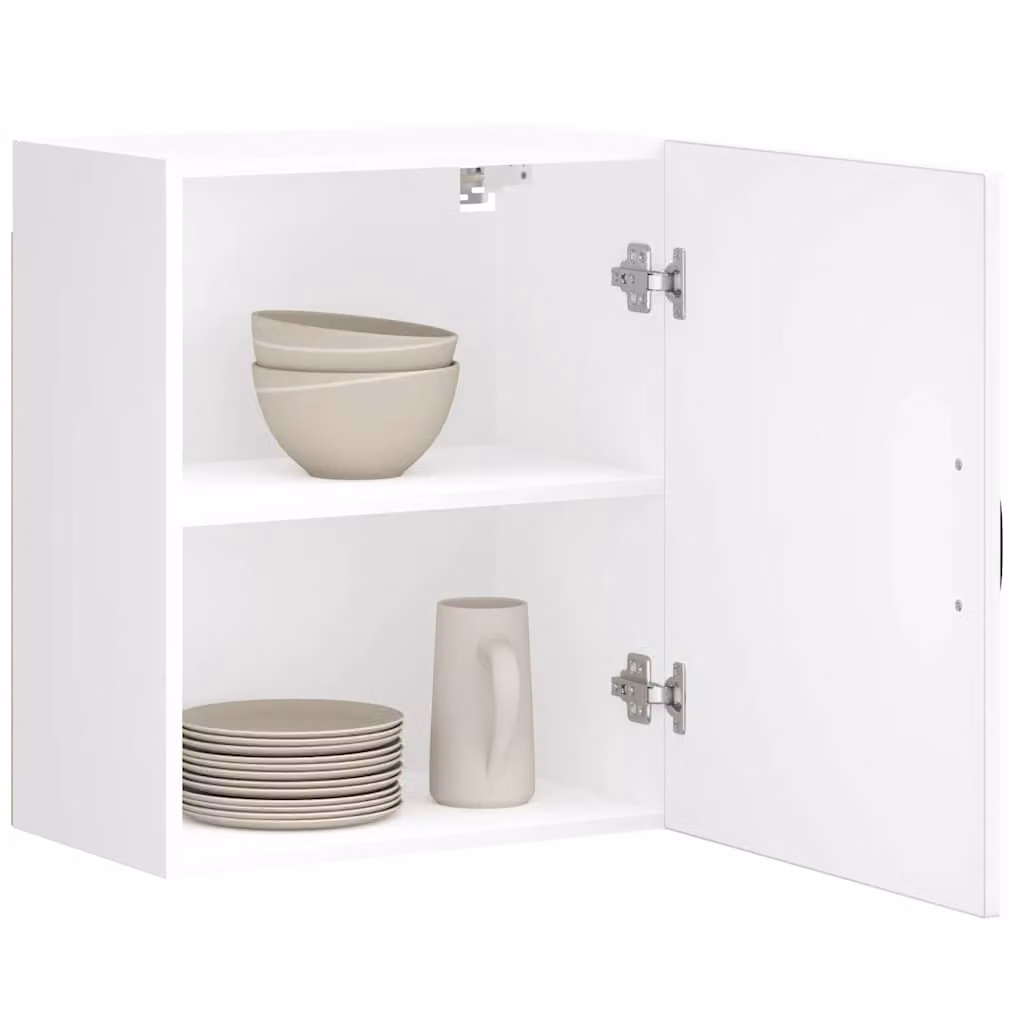 Pensile da cucina moderno vidaXL Lucca bianco con ante in vetro e ripiani interni, L/P/H: 60 x 25 x 31 cm