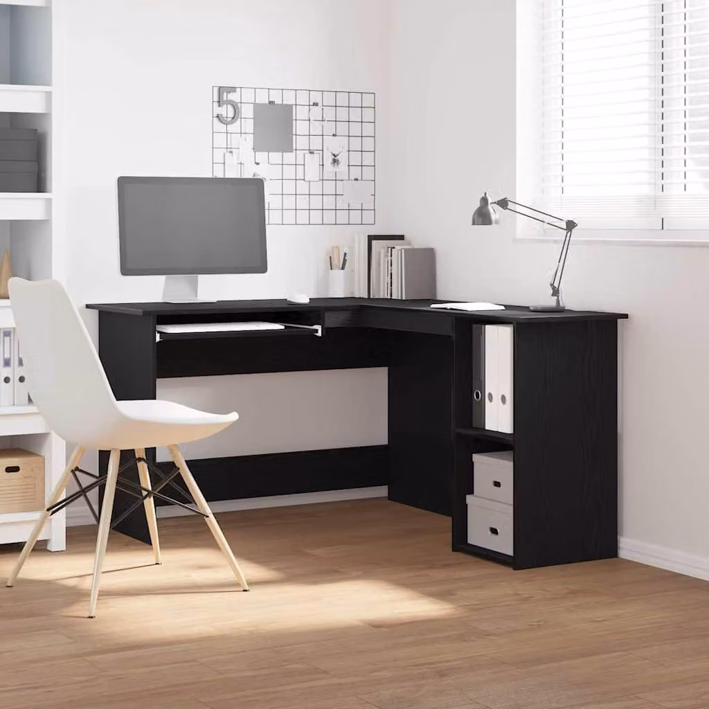 Maison Exclusive - Scrivania angolare effetto rovere nero 120 x 140 x 75 cm