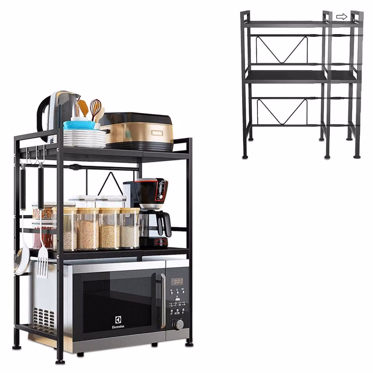 Fleau – Scaffale Microonde Estensibile XL – Microonde – Organizzatore Da Piano Cucina – Organizzatore Da Cucina – Mobile Per Microonde