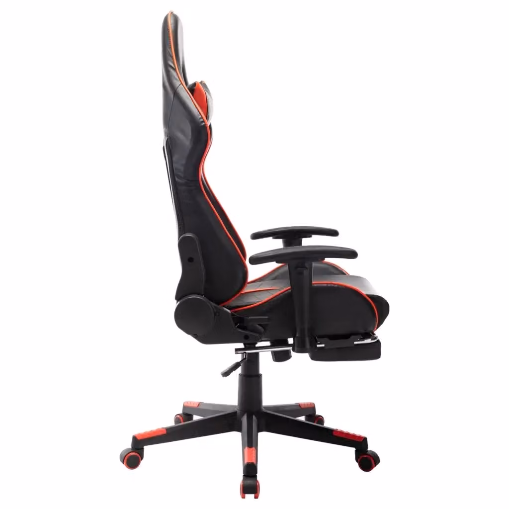 Sedia da Gaming vidaXL Rossa e Nera in Similpelle con Poggiatesta e Braccioli – 2