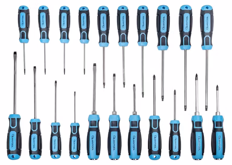 Set di cacciaviti da 21 pezzi, con punte Torx, a taglio, PH (Phillips) e PZ (Pozidriv), in acciaio CrV