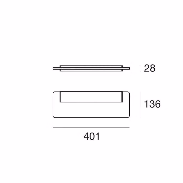 Linea Light Applique da parete a LED Skinny, Bianco / Opale, Soggiorno / Sala da pranzo, Alluminio, Applique a LED