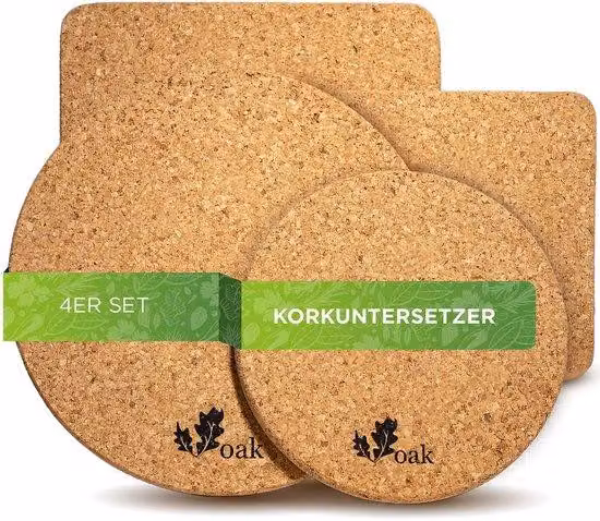 Set di rondelle Kurken, 4 pezzi, forme rotonde e quadrate