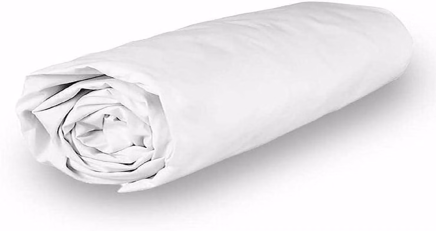 Solidchoice - Set di lenzuola in cotone percal, 160 x 200 cm, colore bianco