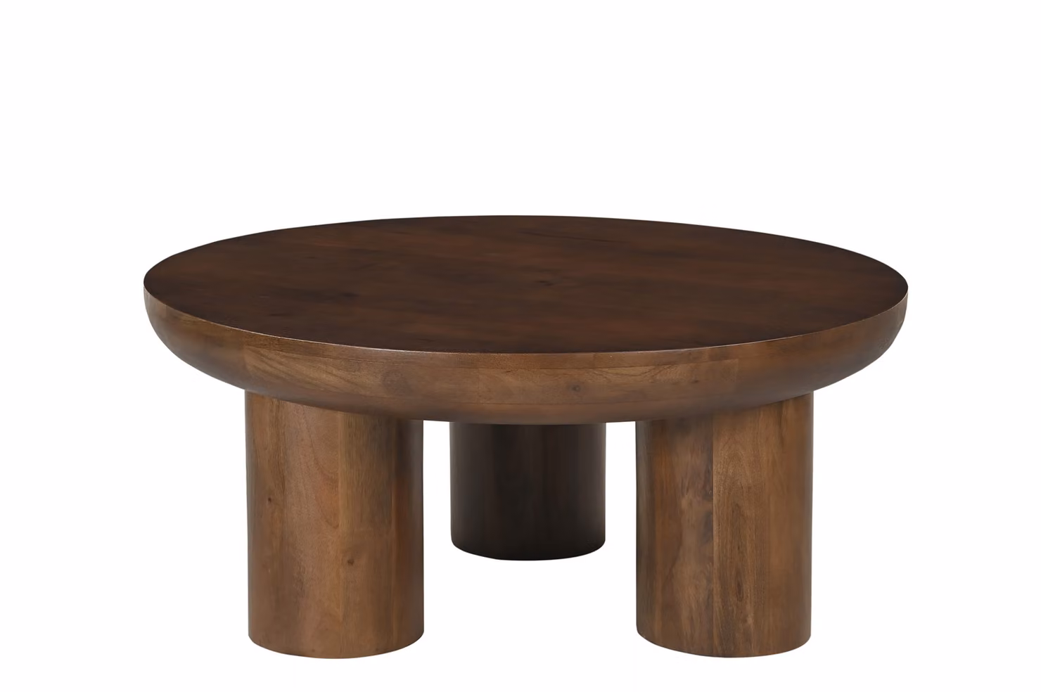 SIT Mobili Tavolino Ø 90 cm | piano rotondo | legno massello di mango, marrone | L 90 x P 90 x A 40 cm | 14787-30 | Serie RONDURA