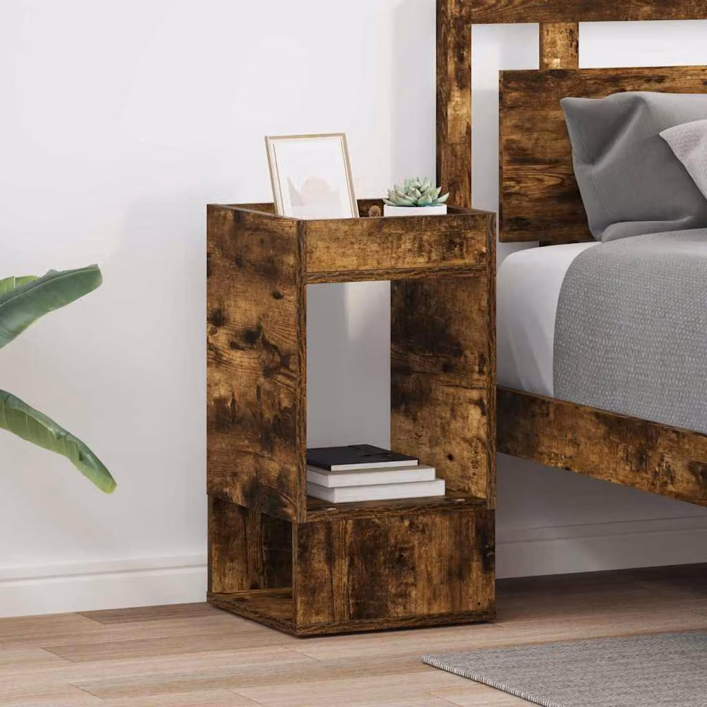 Set di 2 tavolini da soggiorno vidaXL in legno ingegnerizzato, colore rovere fumé, L/P/H: 30 x 30 x 56 cm