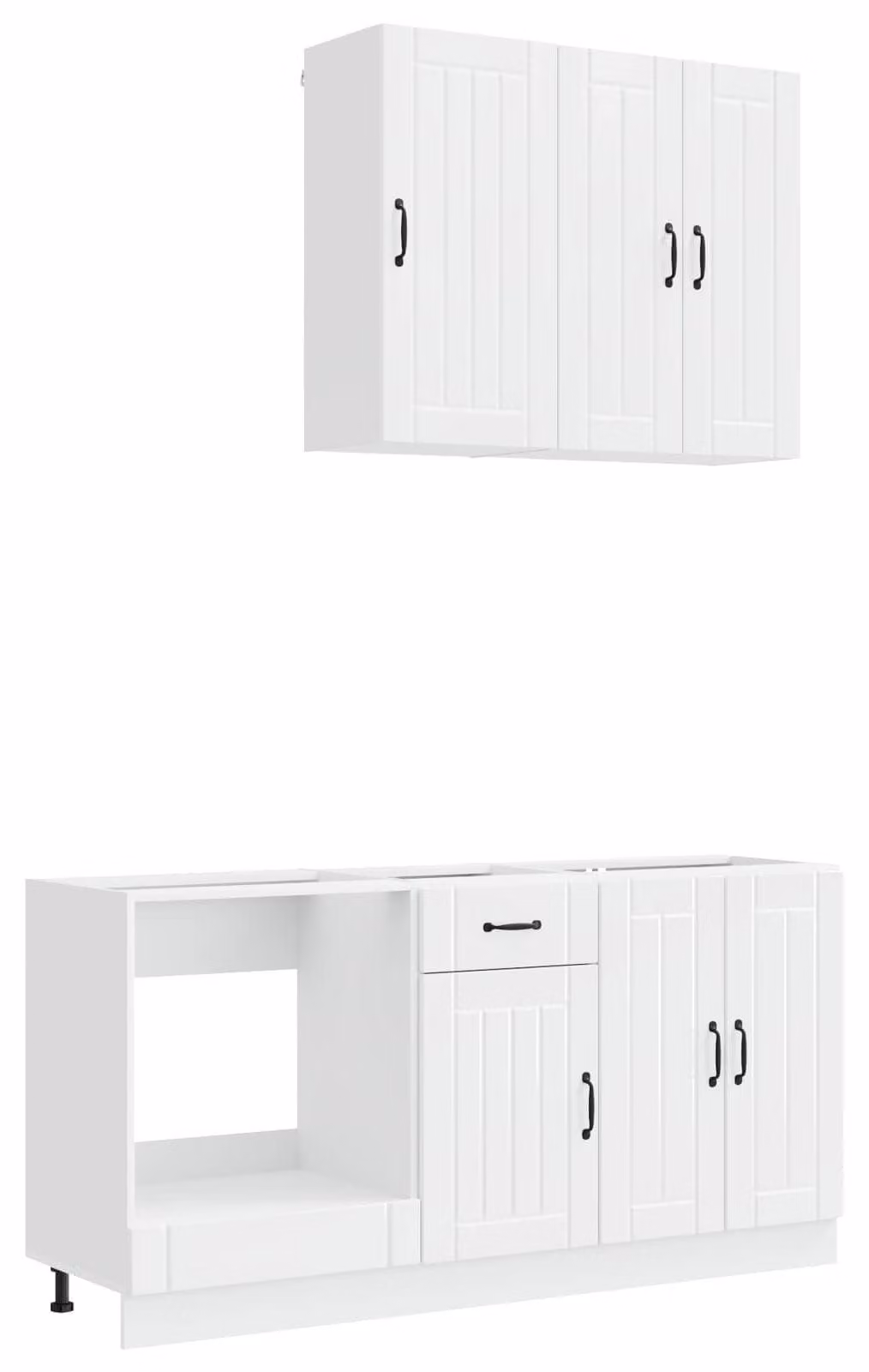 Set da cucina LUCCA, 5 pezzi, in legno impiallacciato bianco lucido