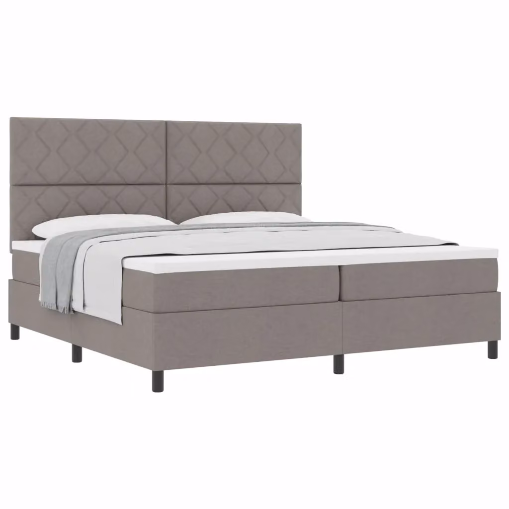 Letto a molle con testiera Talpa vidaXL in tessuto beige o grigio L: 200 cm, P: 200 cm, H: 280 cm – 2