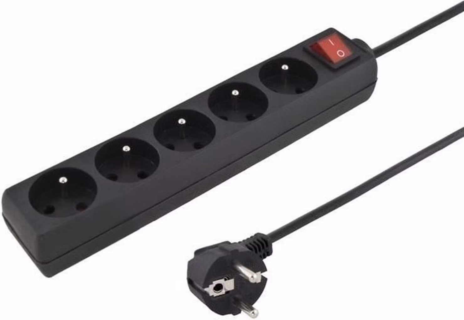 Cavo di prolunga PREMIUMCORD 230V 5m 5 prese + interruttore, nero (ppa5k-05bk)