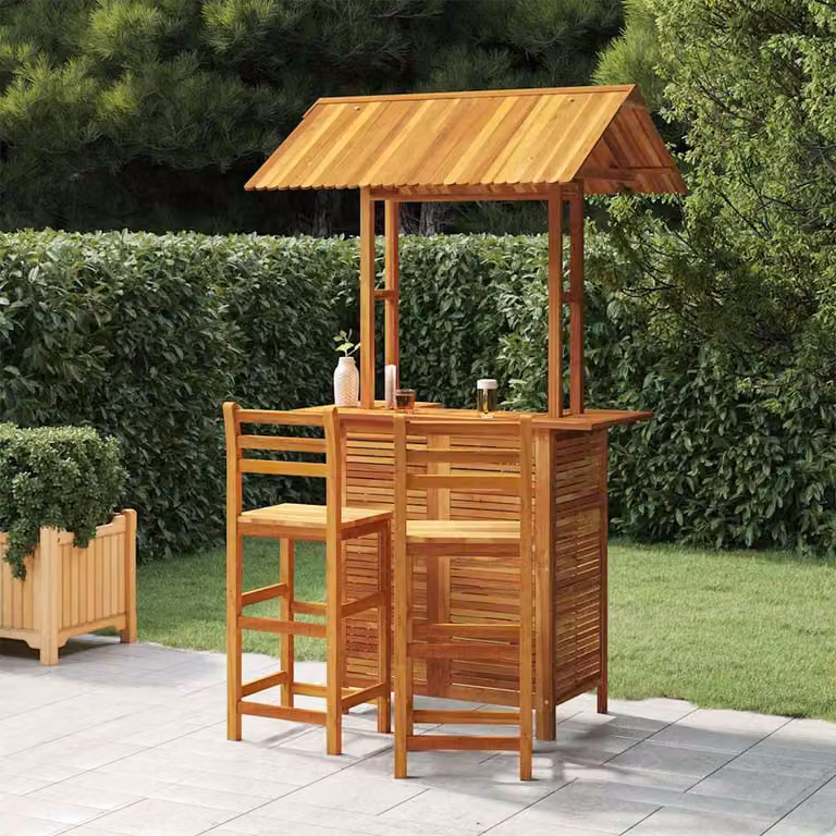 Set da Bar per Giardino vidaXL in 3 Pezzi in Legno di Acacia Marrone