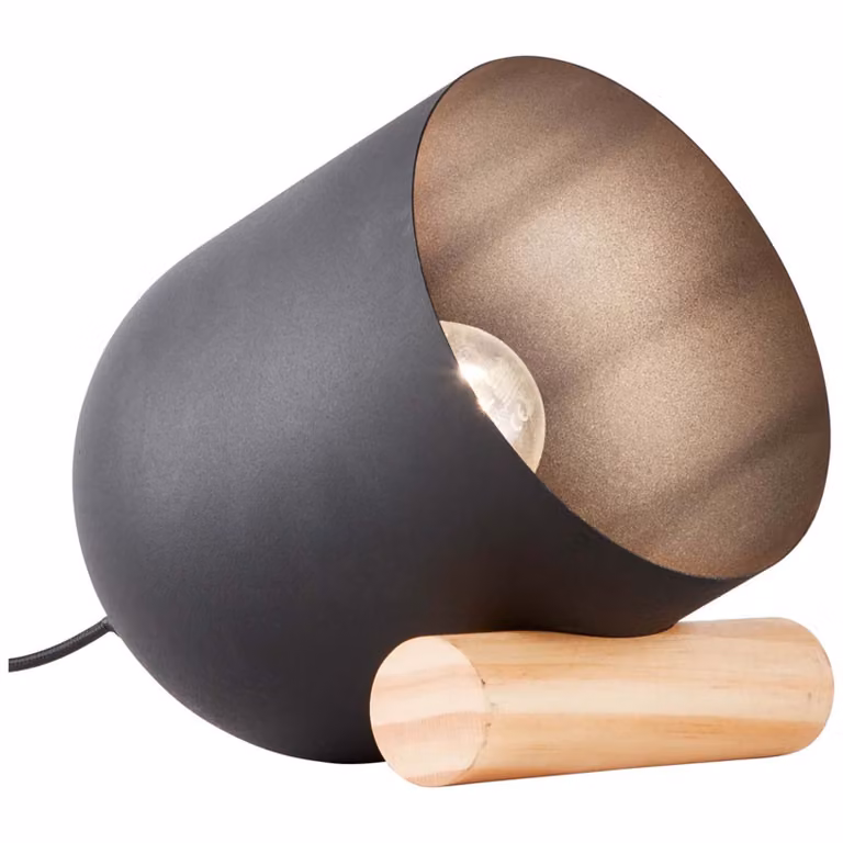 Lampada da tavolo Koji nera/color legno