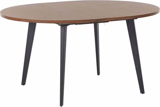 Tavolo da pranzo allungabile rotondo 120/150 x 120 cm Piano in MDF gambe in metallo nero legno scuro stile moderno