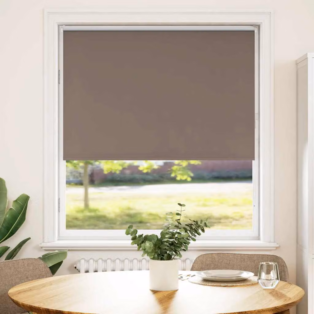 Tenda a Rullo Oscurante vidaXL in Poliestere, Colore Marrone, L: 90 cm, H: 175 cm